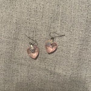 pink heart earring